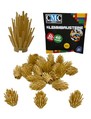 CMC imports 10 x Strauch Pflanze Busch Klemmbausteine vers. Farben zur Auswahl Hecke Bausteine Noppensteine (Beige / 094) von CMC imports