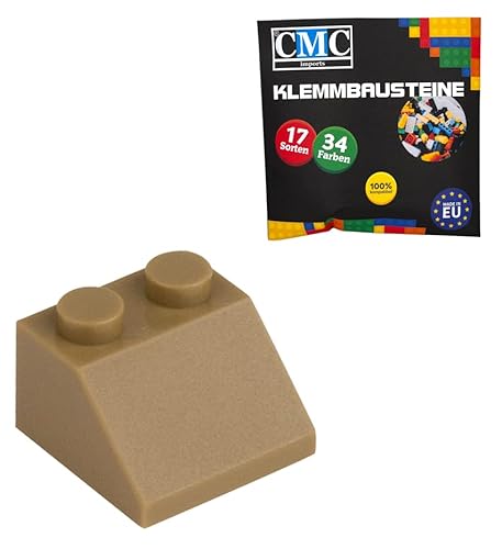 CMC imports 100 Klemmbausteine Dachsteine Dachbausteine Klemmbausteine 2x2 Noppen 45° Roof Slopes Ridged Tile vers. Farben (Beige / 268) von CMC imports