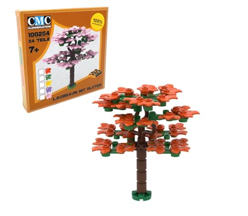 CMC imports 100254 Großer Laubbaum mit Blüten 54 teiliger Bausatz Klemmbausteine (150 - Orange) von CMC imports