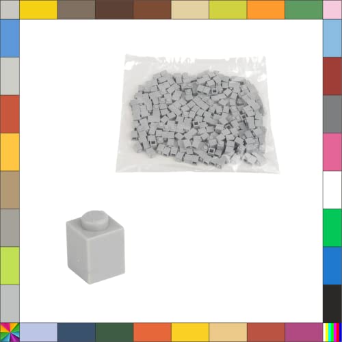 CMC imports 200 Klemmbausteine Briks Bausteine 1x1 Noppen Kompatibel freie Auswahl 34 Farben (Hell - Grau / 411) von CMC imports