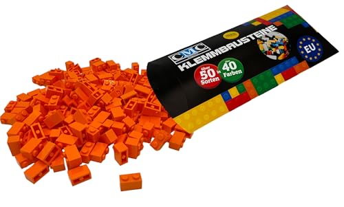 CMC imports 50 Klemmbausteine Bausteine 1x2 Noppen Kompatibel freie Auswahl 34 Farben (150 - Hell - Orange) von CMC imports