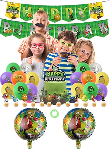 Deko Geburtstag Pflanzen Gegen Zombies Geburtstag Deko Luftballons Plants Vs Zombies Geburtstag Luftballons Pflanzen Party Deko Zombies Geburtstagsdeko Geburtstag Girlande Kuchendeckel Folienballons von CMDXBD