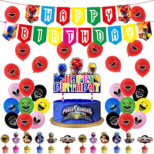 Deko Geburtstag Power Rangers Geburtstag Deko Power Hero Luftballons Power Rangers Geburtstag Luftballons Power Hero Party Deko Power Rangers Geburtstagsdeko Girlande Kuchendeckel von CMDXBD