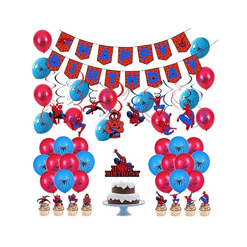 Deko Geburtstag Spiderman Geburtstag Deko Spider Man Luftballons Spiderman Geburtstag Luftballons Spider Man Party Deko Spiderman Geburtstagsdeko Girlande Kuchendeckel Spiderman Spiralornamente von CMDXBD