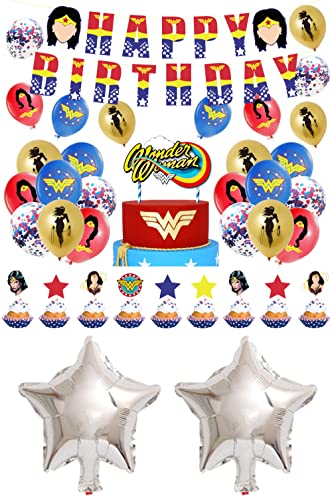 Deko Geburtstag Wonder Woman Geburtstag Deko Wonder Woman Luftballons Wonder Woman Geburtstag Luftballons Superheld Party Deko Superhelden Geburtstagsdeko Girlande Kuchendeckel Rächer Folienballons von CMDXBD