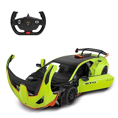 1:14 Maßstab Offiziell Lizenzierte RC Lamborghini Huracán STO, Lambo Sport Rennspielzeugauto Modellfahrzeug für Jungen Mädchen und Erwachsene Geschenk von CMJ RC CARS