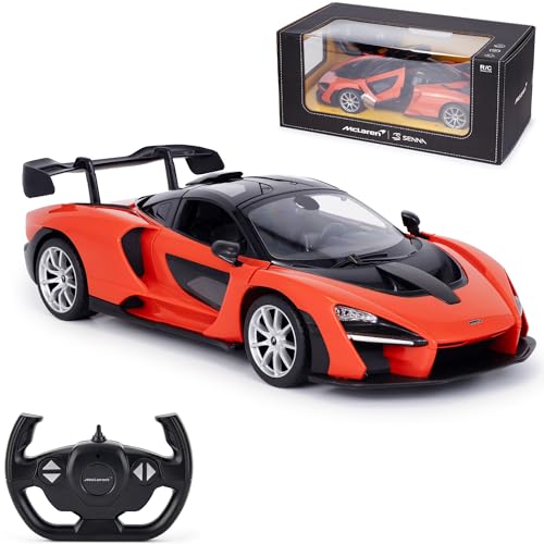 1:14 McLaren Senna Fernsteuerungsauto, McLaren RC Auto mit öffnenden Türen, Spielzeug McLaren Auto, orangefarbenes Rennauto von CMJ RC CARS