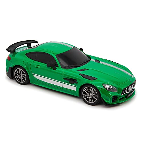 CMJ RC CARS Mercedes GT Pro AMG Ferngesteuertes Funkauto im Maßstab 1:24, offiziell lizenziert, Arbeitsscheinwerfer im Maßstab 1:24 (Grün) von CMJ RC CARS