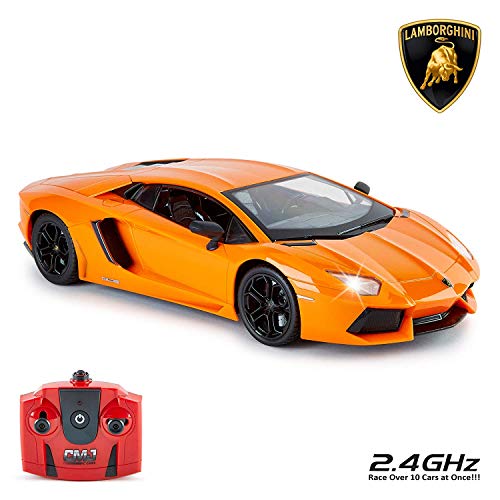 Lamborghini CMJ RC Cars offiziell lizenzierter Ferngesteuerter 30 cm Größe, Maßstab 1:14 in Lambo-Orange von CMJ RC CARS