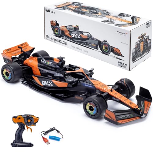 McLaren F1 Ferngesteuertes RC Auto MCL36 (Maßstab 1:14) – 2,4GHz Fernsteuerung – Offiziell Lizenziertes McLaren Rennwagen-Modell – Fahrer: Lando Norris & Oscar Piastri – Formel 1 Drive to Survive von CMJ RC CARS