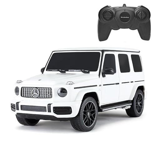 Offiziell lizenzierter Mercedes-Benz G63 AMG RC-Auto, Maßstab 1:24, Weiß – ferngesteuertes Auto mit Stoßdämpfern an den Vorderrädern, geeignet für drinnen und draußen Offiziell lizenzierter Mercedes-Benz G63 AMG RC-Auto, Maßstab 1:24, Weiß – ferngesteuertes Auto mit Stoßdämpfern an den Vorderrädern, geeignet für drinnen und draußen von CMJ RC CARS