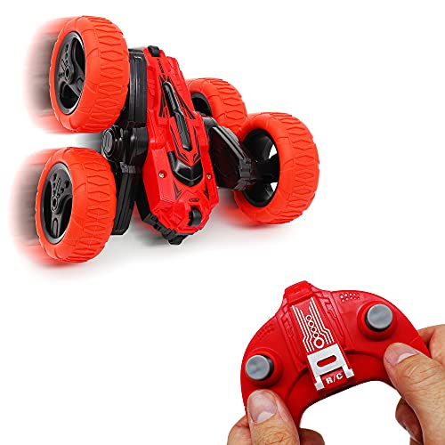 CMJ RC Cars 360 Spin Attack Stunt RC Car Electric Race Stunt Car, Double Sided 360° Rolling Rotation RC 4WD High Speed Off Road for 6 7 8-12 Year Old boy Toys (Red) von CMJ RC CARS