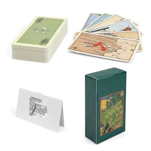 0XBIT Tarotkarten, 78 Stücks Tarot Deck, Tarot Karten Anfaenger Klassisches Retro-Modell, Vorhersagespiel mit Anleitung, für Anfänger, Lustige Karten von 0XBIT