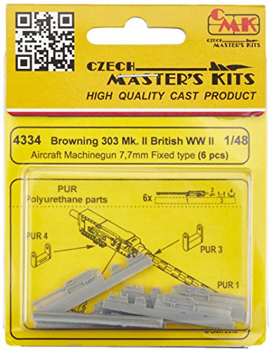 CMK 4334 - Modellbauzubehör Browning 303 Mk II-British WWII Aircraft Machine Gun 7.7 mm, Fixed Type, 6 Stück, grau von CMK