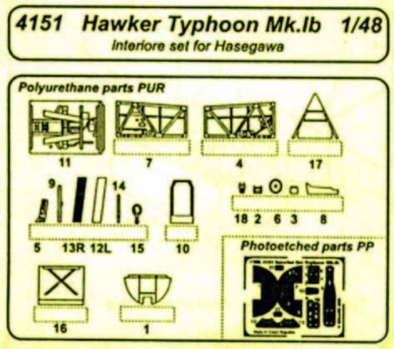 Hawker Typhoon Mk.Ib - Interior set [Hasegawa] von CMK