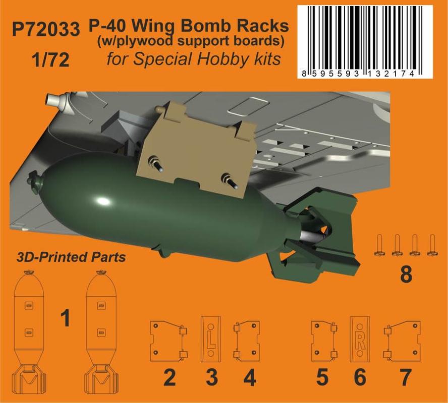 P-40 Wing Bomb Racks (w/plywood support boards) von CMK