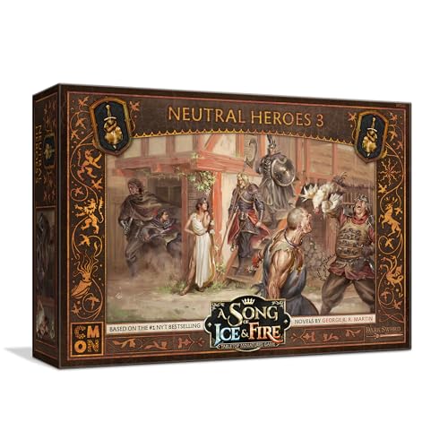 A Song of Ice and Fire Tabletop Miniatures Neutral Heroes III Box Set - Expansive Attachments and Commanders, Strategiespiel für Erwachsene, ab 14 Jahren, 2+ Spieler, 45-60 Minuten Spielzeit, von CMON