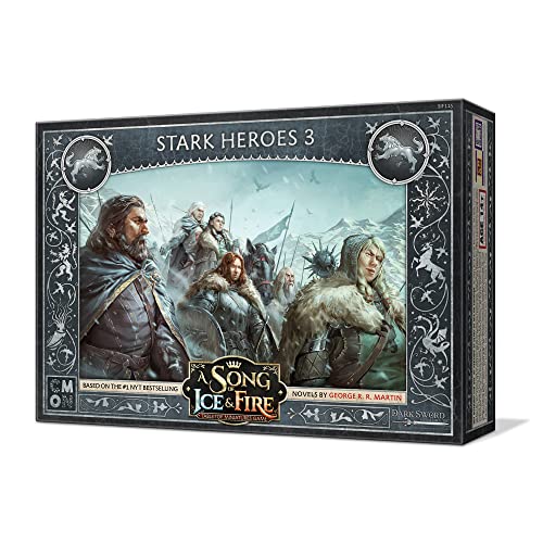 CMON A Song of Ice and Fire Tabletop Miniatures Game Stark Heroes III Box Set - Erweitern Sie Ihre Kräfte mit ikonischen Stark Heroes! Strategiespiel für Erwachsene, ab 14 Jahren, 2+ Spieler, 45-60 von CMON