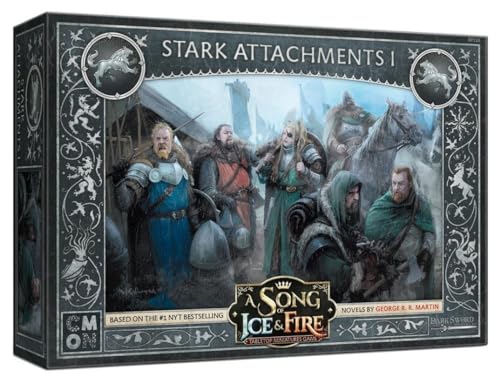 CMON A Song of Ice and Fire Tabletop Miniatures Game Stark Unit Attachments Box I - Enhance Your Stark Units! Strategiespiel für Erwachsene, ab 14 Jahren, 2+ Spieler, 45-60 Minuten Spielzeit, von CMON