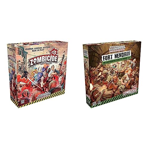 CMON Asmodee Zombicide 2. Edition | Grundspiel & ee Zombicide 2. Edition – Fort Hendrix | Erweiterung | Kennerspiel | Dungeon Crawler | 1-6 Spieler | Ab 14+ Jahren | 60+ Minuten | Deutsch von CMON