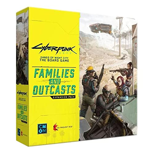 Cyberpunk 2077 Families and Outcasts Brettspiel-Erweiterung – Einführung der Badlands und der neuen Gang! Immersives Sci-Fi-Strategiespiel, ab 14 Jahren, 1-5 Spieler, 90-120 Minuten Spielzeit, von CMON