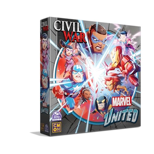 CMON Marvel United: Civil War Expansion – Tabletop Miniatures Strategiespiel, kooperatives Superheldenspiel für Kinder und Erwachsene, ab 14 Jahren, 2–6 Spieler, 45 Minuten Spielzeit, hergestellt von CMON