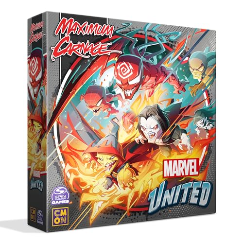 Marvel United: Maximum Carnage Expansion - Tabletop Miniatures Strategiespiel, kooperatives Superheldenspiel für Kinder & Erwachsene, ab 14 Jahren, 1-5 Spieler, 45 Minuten Spielzeit, hergestellt von von CMON