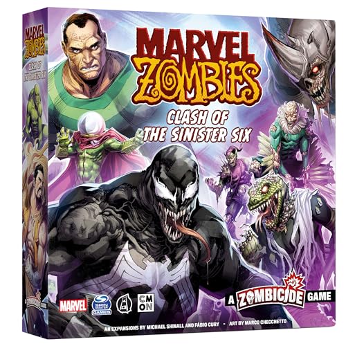 Marvel Zombies Clash of The Sinister Six Expansion – Strategie-Brettspiel, kooperatives Spiel für Kinder und Erwachsene, Zombie-Brettspiel, ab 14 Jahren, 1–6 Spieler, 90 Minuten Spielzeit, hergestellt Marvel Zombies Clash of The Sinister Six Expansion – Strategie-Brettspiel, kooperatives Spiel für Kinder und Erwachsene, Zombie-Brettspiel, ab 14 Jahren, 1–6 Spieler, 90 Minuten Spielzeit, hergestellt von CMON