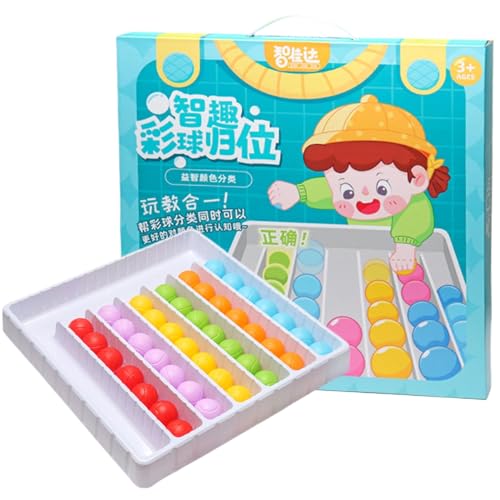 1 Set Farbsortiers sensorisches Spielzeug Regenbogenkugeln Farbsortierspielzeug mit Zwischenschichtschalen Kleinkindspielzeug für Jungen und Mädchen Matching -Spiele zum Lernen von Farbsortieren von CNAFGBGG