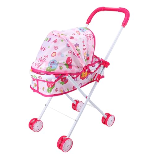 CNAFGBGG 1pc Babypuppen Kinderwagen Puppen Pushair Realistic Foldable Babypuppenwagen mit großer Kapazitätspuppen Kinderwagen mit läuerischen Rädern Baby Kinderwagen Spielzeug für Kinder, Stil 1 von CNAFGBGG