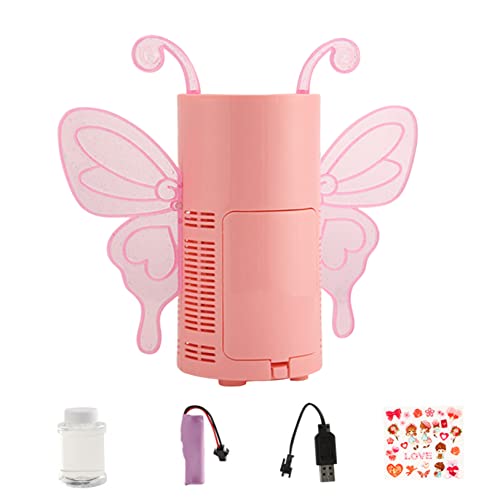 CNAFGBGG 1pc Bubble Machine Butterfly Automatische Bubble Maker mit Lösungen Bubble Blower -Spielzeug mit LED, Musik für Kleinkinder Geburtstagsfeier 13 Löcher rosa. von CNAFGBGG