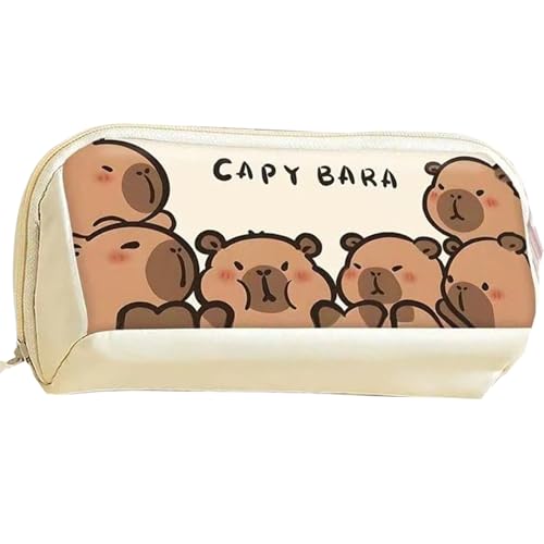 1pc Capybara Bleistiftkoffer, mehrschichtige Bleistiftkoffer mit großer Kapazität, wasserdichtes niedliches Kawaii Bleistiftkoffer, Reißverschluss großer Bleistiftbeutel für Büro-Heimschulenzube von CNAFGBGG