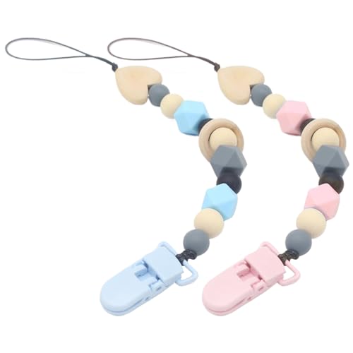 2pcs Schnuller Clip Cute Baby Silicon Schnuller Clip Burrfree Schnuller Clip Perlen -Schnuller -Clip, Schnullerhalter Binky Clips Schnullerhalter Clip für Baby -Mädchen Jungen, Neugeborene Essent von CNAFGBGG