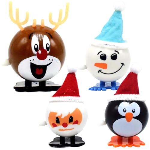 4pcs led Up Toys Novelty Clockwork Elch Snowman Penguin Weihnachtsspielzeug Weihnachtskauderspielzeug 2,6 Zoll Weihnachten Wind -up -Spielzeug für Kinder Teen Weihnachtsfeier Geburtstagsset -Gef von CNAFGBGG