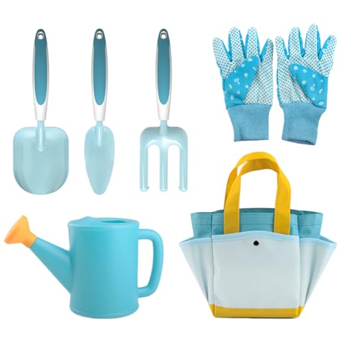 6pcs/set kids gardening set kids gardening tools Fun Kinder Gartenspielzeug beinhalten Schaufel, Kelle, Rechen, Gartenhandschuhe, Bewässerung können Geschenke für Kinder mit Gartenwerkzeugen für von CNAFGBGG