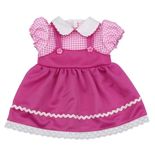 CNAFGBGG Babypuppenkleidung Rose Rotkleid mit Schultergurten passt 18 Zoll Mädchenpuppe. von CNAFGBGG