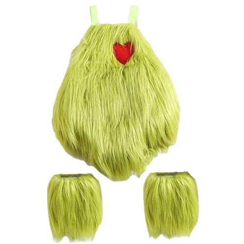 CNAFGBGG 1 Set Green Monster Kostüm für Kinder 6-12 Monate Plüschkindmonster Kostüm mit Herzdekor nie von CNAFGBGG