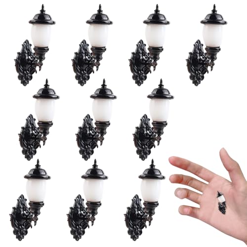 CNAFGBGG 10pcs Dollhouse Lichter realistisch 1:87 Miniaturlampe, Mini -LED -Wand warme Lichtlampe, Wandlandschaft Dollhouse Beleuchtung für DIY Sand Tisch Dollhouse Dekoration Zubehör von CNAFGBGG