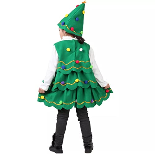 CNAFGBGG 1Set Christmas Tree Kostüm Grüne Weihnachtsbaumhut Outfits Kostümkleid für 43,31 Zoll hohe Kinderbühne Leistung 110 cm von CNAFGBGG