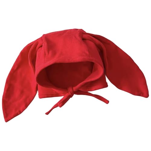 CNAFGBGG 1pc Bunny Hut, süße weiche Baumwollhasen-Ohrenhut, langohrige kleine Kaninchen-Plazenta-Kappe mit Krawatte für Cosplay-Halloween-Partyzubehör, rot CNAFGBGG 1pc Bunny Hut, süße weiche Baumwollhasen-Ohrenhut, langohrige kleine Kaninchen-Plazenta-Kappe mit Krawatte für Cosplay-Halloween-Partyzubehör, rot von CNAFGBGG