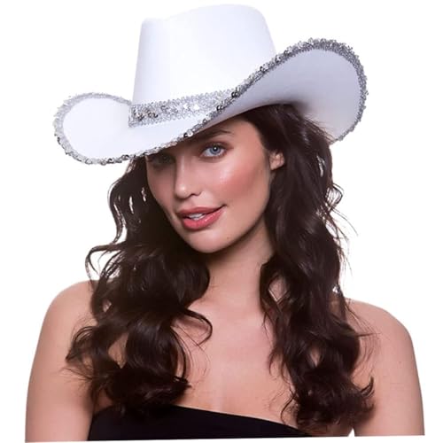 CNAFGBGG 1pc Erwachsener Texaner Cowboyhut weißer Kostüme Party Accessoire Wert für Geld Unisex. von CNAFGBGG