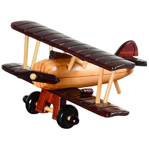 CNAFGBGG 1pc Holz Flugzeug Spielzeug 5.9x5,5 x 3 Zoll Simulation Vintage Flugzeugdekor einfach zu reinigen Flugzeug Ornament für Kinder Schlafzimmer Home Tisch Offizier Dekoration von CNAFGBGG