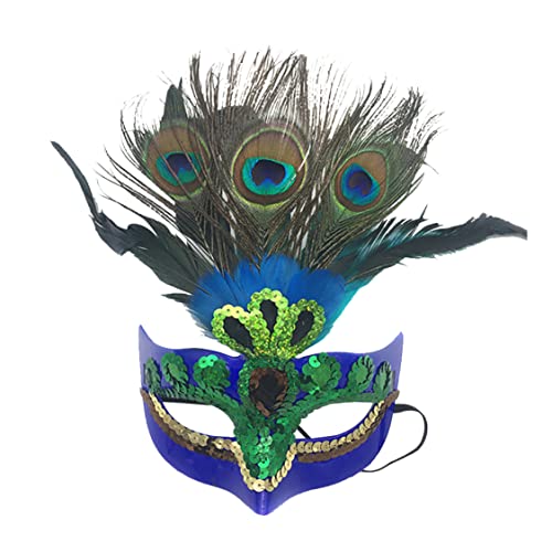 CNAFGBGG 1pc Make -up -Maske Prom Mask Peacock Mask Party Maske Peacock -Kleid Maskerade -Maske, venezianische Maskerade -Maske für Frauenblau von CNAFGBGG