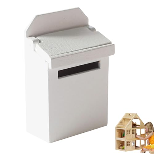 CNAFGBGG 1pc Miniatur Mail Box Mini Holz Flip Mailbox Dollhouse Dekoration Modell Zubehör für Kinder Weiß von CNAFGBGG