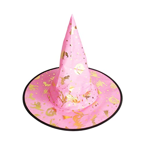 CNAFGBGG 1pc Pink Witch Hut Halloween Kostüm Hut Halloween Party Kostüm Halloween Witch Hut Wizard Hut Frauen Breitkremp Spire Cap Halloween Kostüm. von CNAFGBGG