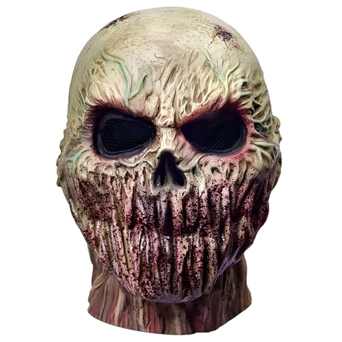 CNAFGBGG 1pc Zombie -Maske beängstigende Masken Voller Kopf blutige beängstigende Masken für Erwachsene Freigröße Halloween Maske Atmungsaktiv von CNAFGBGG