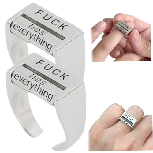 CNAFGBGG 2pcs fick Dich Ring 0.7 '' Rotierende Stimmungskontrolle legierter Fick -Off -Ring Verstellbarer Erleichterung Fick es Ring kreativ ausdrucksstarke Ring für Accessoire -Liebhaber. von CNAFGBGG