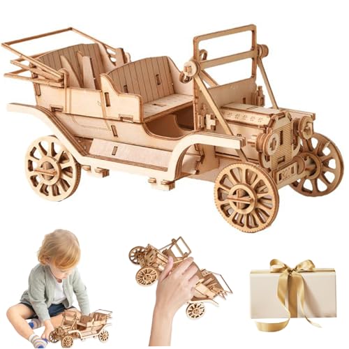 CNAFGBGG 3D -Puzzle mit klarer Anweisung 10x6.9 '' DIY Holz 3D Model Car Kits Puzzle Easy Setup 3D Holz Rätsel Bildungsgeschenk für Handwerksliebhaber und Hobbyisten. von CNAFGBGG