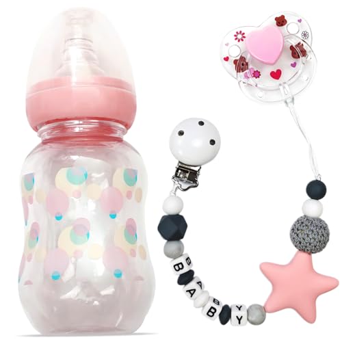 CNAFGBGG 3PCS -Babypuppenzubehör -Set, umfasst Babypuppenflaschen, magnetische Babypuppen -Schnuller und Schnullerketten -Spielzeugset -Puppen -Fütterungsset für Babypuppenzubehör. von CNAFGBGG