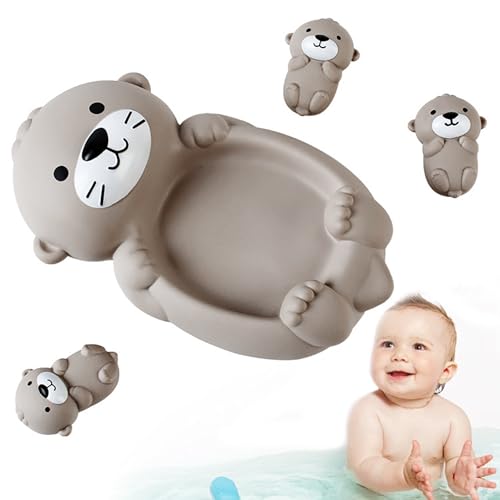 CNAFGBGG 3pcs Otter Toy 1 Mutter Otter und 3 Baby Otter niedliche Badewanne leicht zu reinigender Stapelgummi -Badewanne Spielzeug für Kleinkinder beim Waschen. von CNAFGBGG